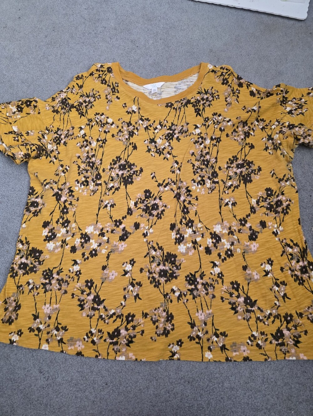 Yellow Floral Print Tee